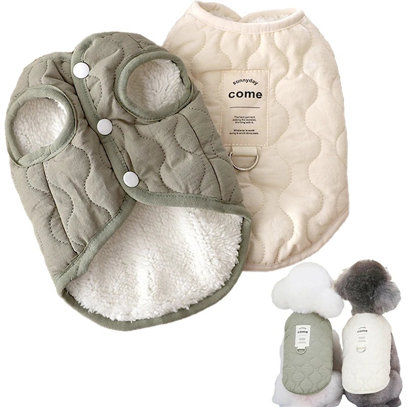 Winter Warm Pet Vest Jacket for Small & Medium Dogs and Cats – Cotton Puppy Coat for Yorkie, Chihuahua, Maltese, Bulldog Apparel