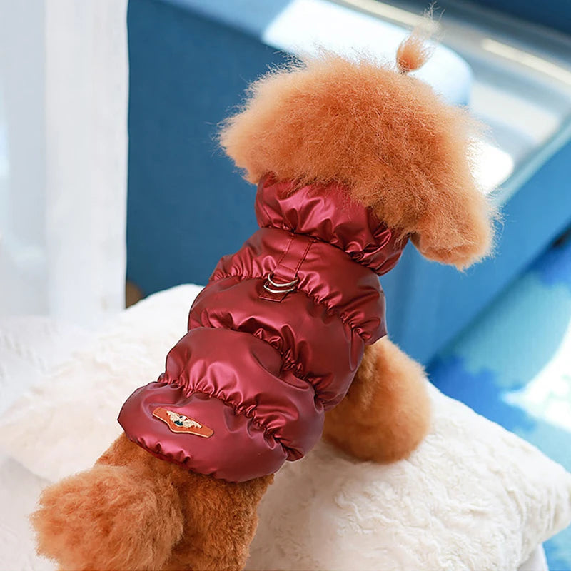 Padded Winter Warm Dog & Cat Jacket with D Rings – Small Dog Clothes for Chihuahua, Yorkie, French Bulldog, Puppy Vest Coat